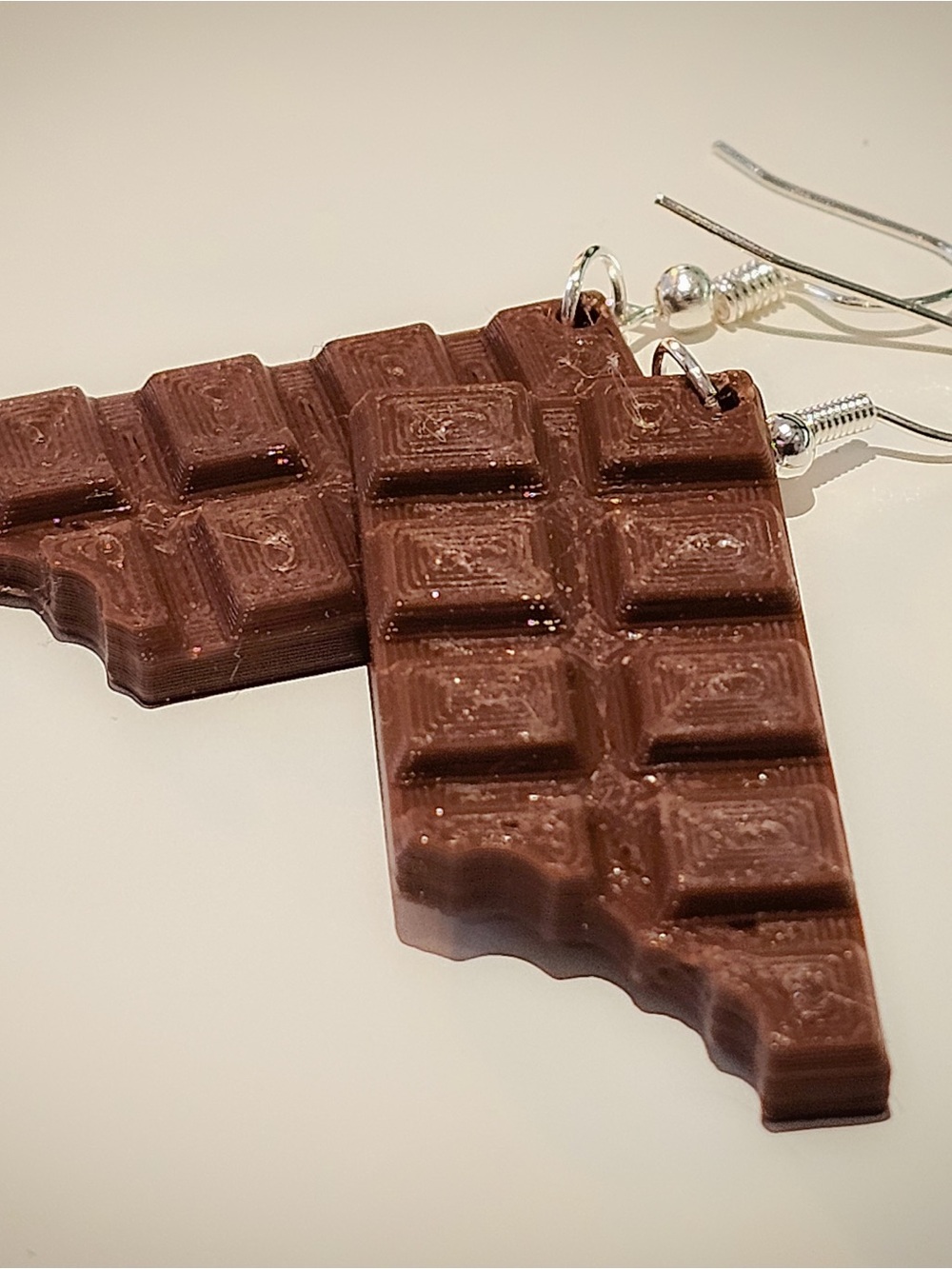 Chocolate Bar Dangle Earrings - Brown Fashion Jewelry